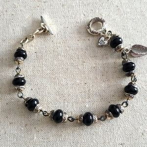 Brighton black and silver beaded bracelet